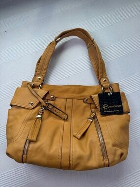 B. Makowsky Leather Tassel Shoulder Bag
